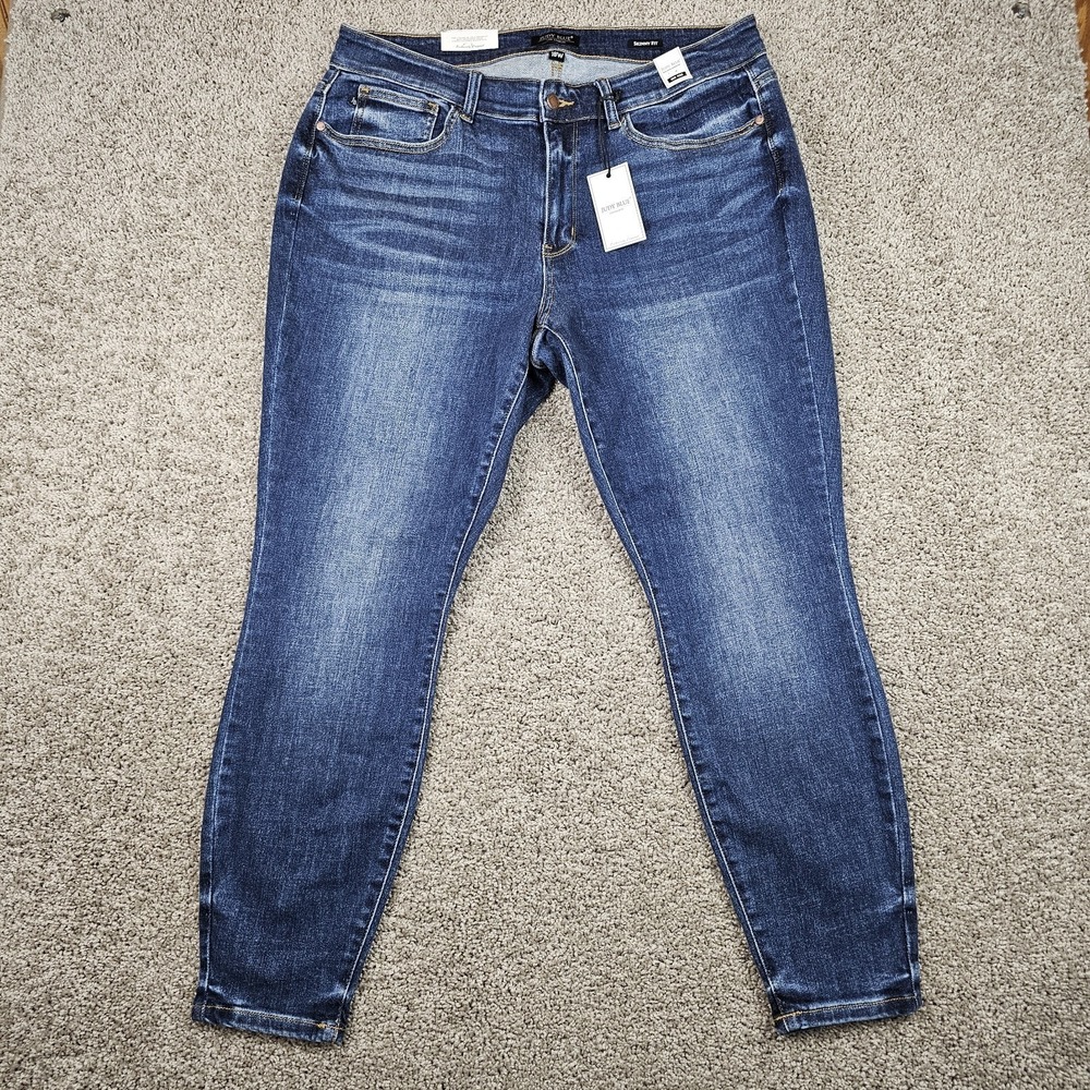 NWT Judy Blue Jeans Womens Size 18W Blue Denim Skinny Fit Mid Rise JB82252MD